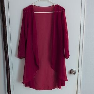 Elegant Red Women's Kimono Size 16